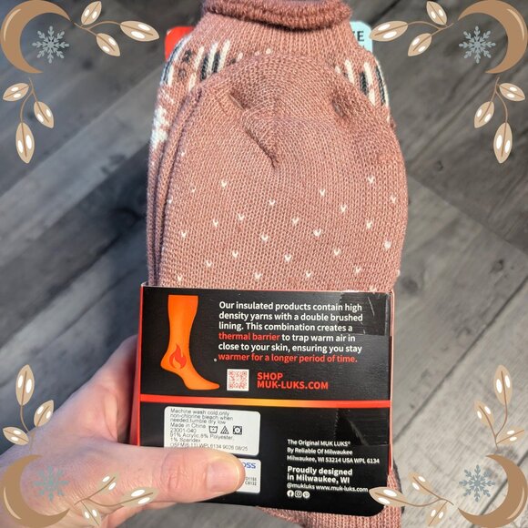 Muk Luks Women’s Thermal Sock 2-Pair Pack | Heat Retainers | Size 6-11 | NEW - Picture 2 of 7
